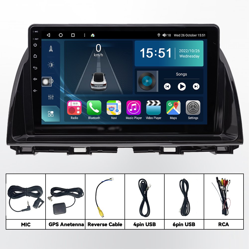 Android 12 Car Radio 9/10 Inch Car Stereo Touch Screen Carplay Car Multimedia Player for Mazda 3 5 CX5 Axela Biante Q50 9"