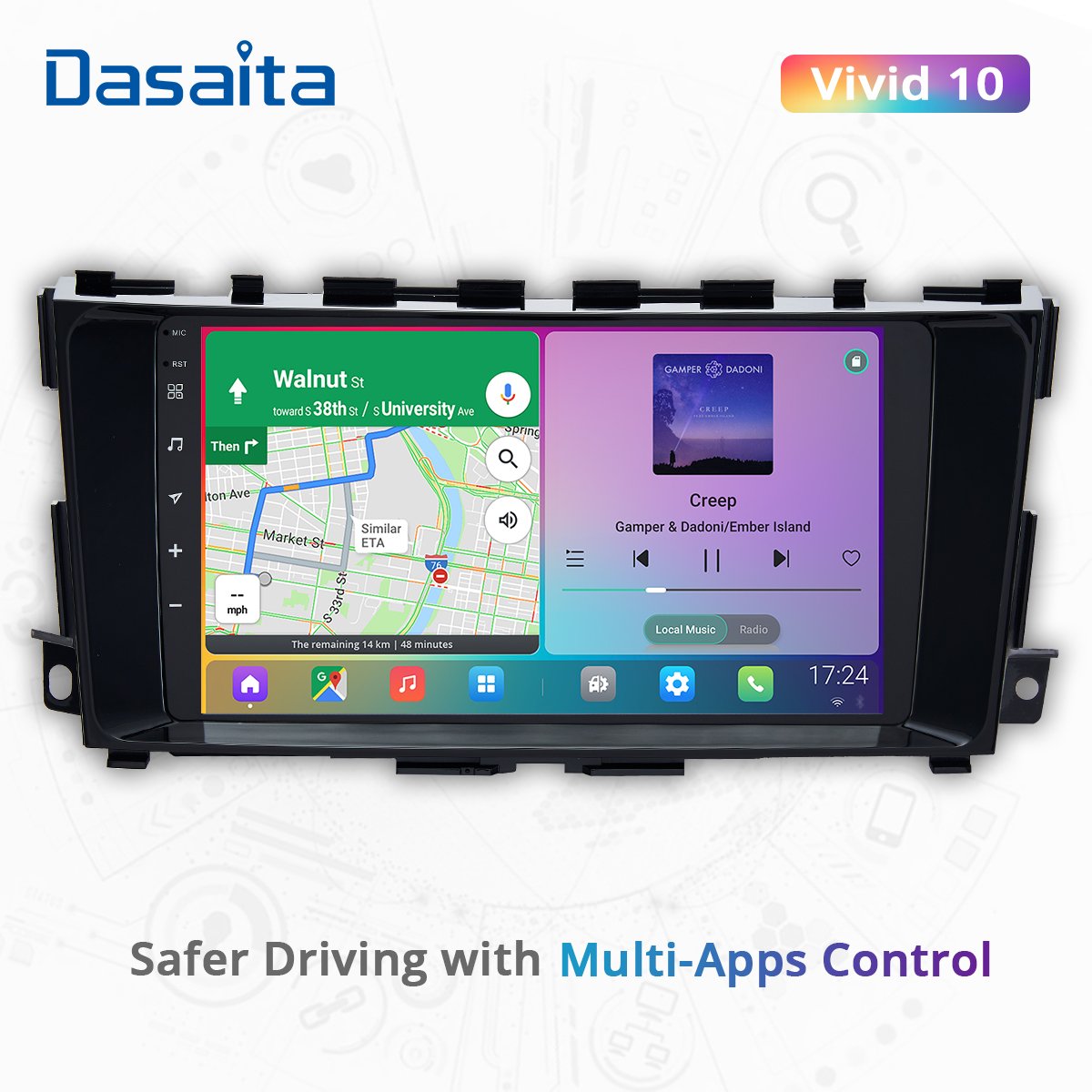 Dasaita 9 inch Vivid For Nissan Teana Altima 2014-2018 Car DVD player IPS 4G/64G Apple Carplay Wifi Plug and Play GPS Navigation