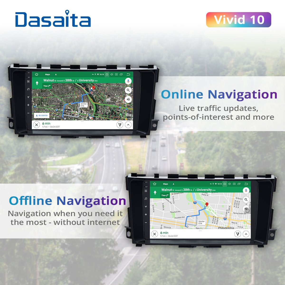 Dasaita 9 inch Vivid For Nissan Teana Altima 2014-2018 Car DVD player IPS 4G/64G Apple Carplay Wifi Plug and Play GPS Navigation