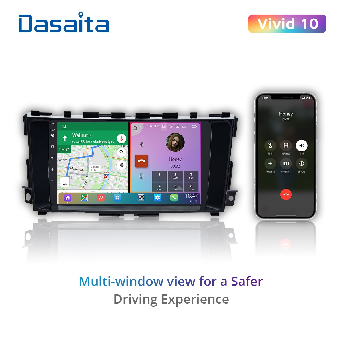 Dasaita 9 inch Vivid For Nissan Teana Altima 2014-2018 Car DVD player IPS 4G/64G Apple Carplay Wifi Plug and Play GPS Navigation