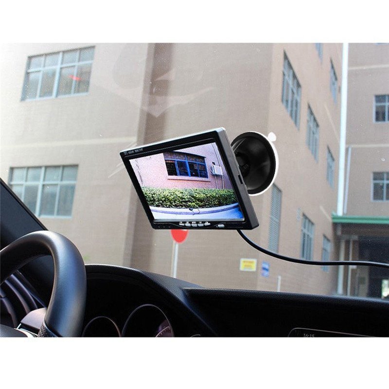 Podofo 7'' Split Screen Quad Monitor 4CH Video Input Windshield Style Parking Dashboard for Car Rear View Camera Car-styling