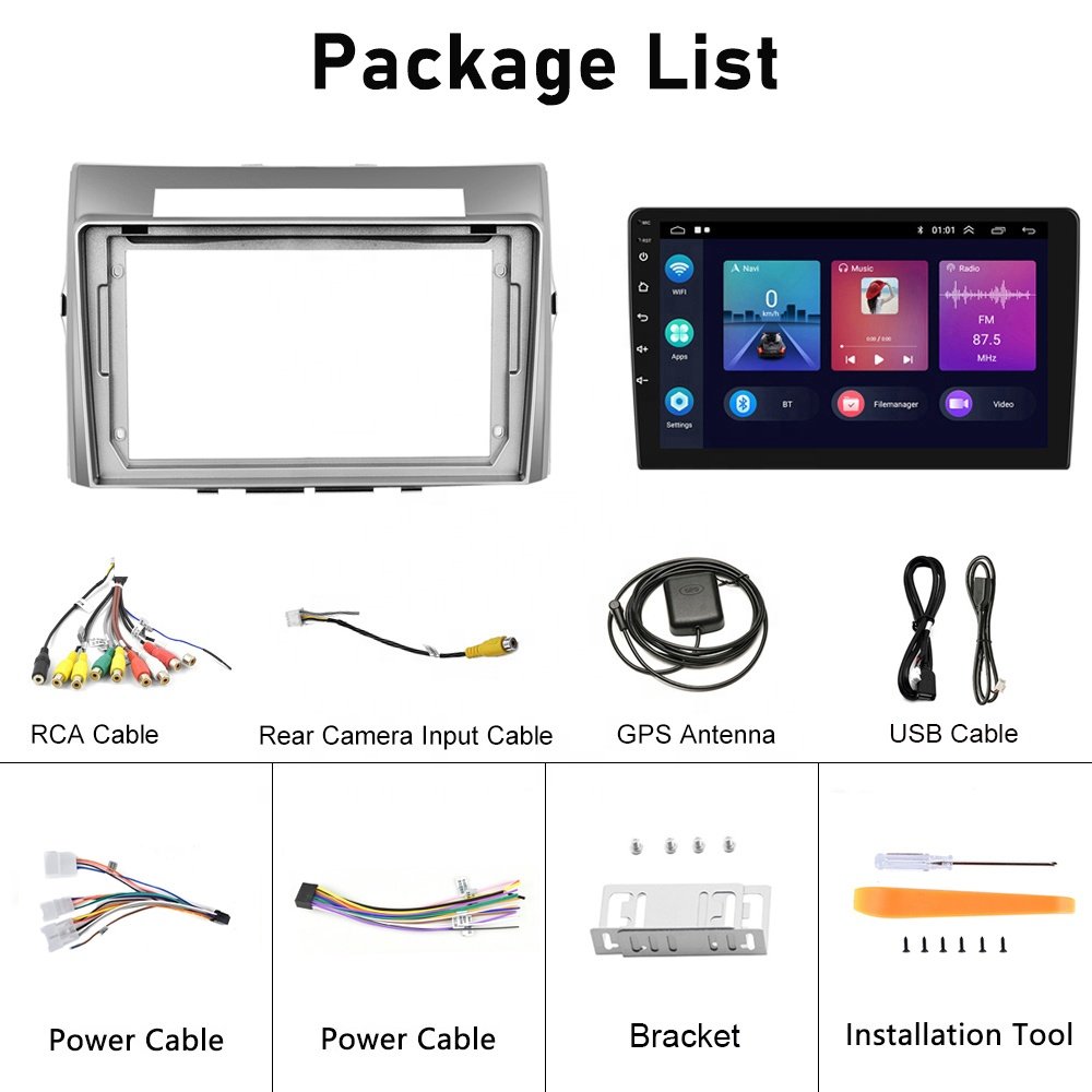 (EU Stock) Podofo 9" Car Radio For Toyota Verso 2006 CarPlay Android Auto GPS WiFi BT FM RDS Hi-Fi Android 13 Auto Parts