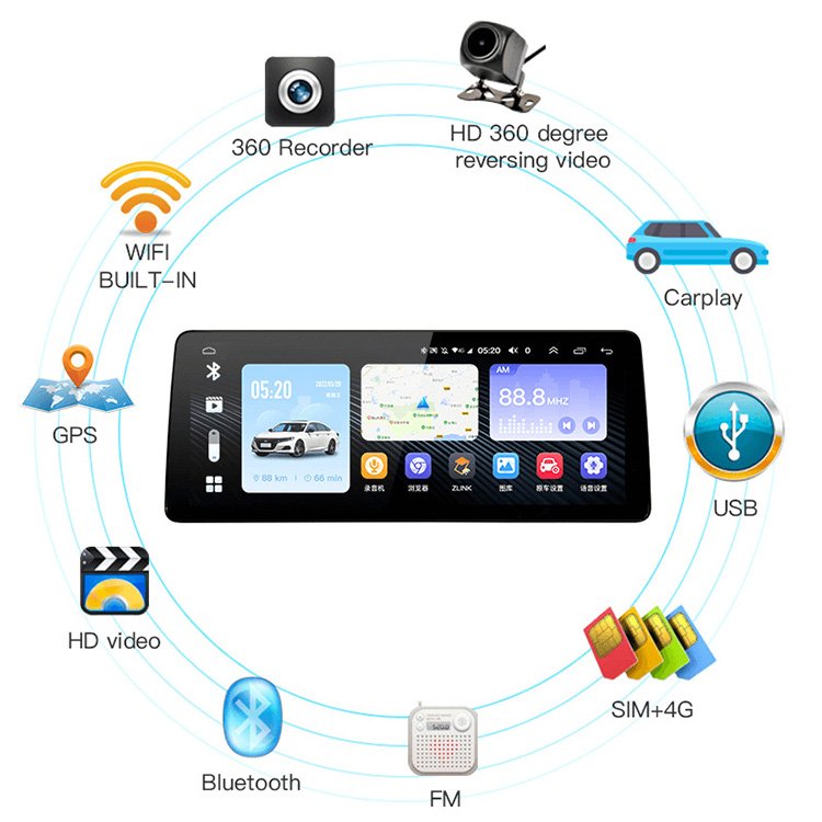 12.3 Inch BT FM RDS Autoradio Android Multimedia Carplay Touch Screen Car Radio Stereo Player For Toyota Land Cruiser 2007~2021