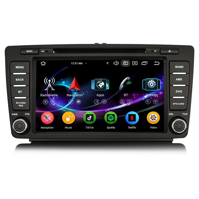 EU stock ES6726S Android 13.0 Car GPS stereo for Skoda Octavia Rapid Spaceback Yeti Carplay Auto Radio Multimedia Car Dvd Player