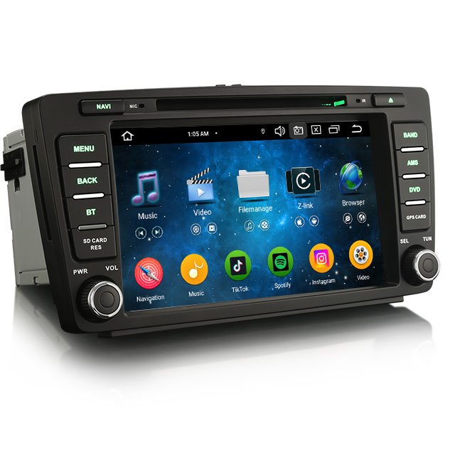 EU stock ES6726S Android 13.0 Car GPS stereo for Skoda Octavia Rapid Spaceback Yeti Carplay Auto Radio Multimedia Car Dvd Player