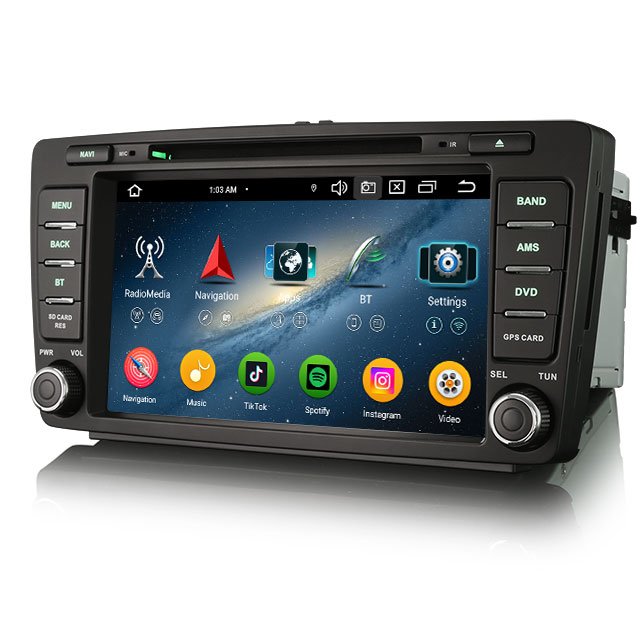 EU stock ES6726S Android 13.0 Car GPS stereo for Skoda Octavia Rapid Spaceback Yeti Carplay Auto Radio Multimedia Car Dvd Player