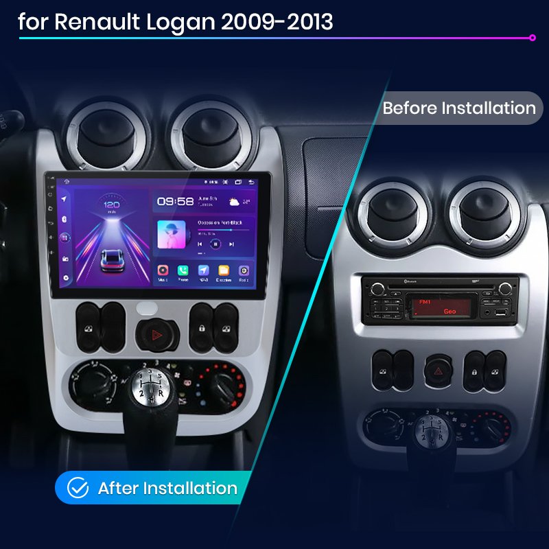 Junsun V1 EU Stock for Renault Logan 1 Sandero 2009-2015 Wireless CarPlay Android Auto Navigation Car Stereo Radio DVD Player