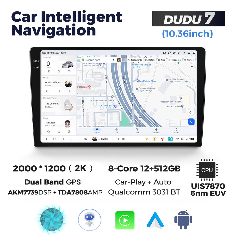 DUDU7 UIS7870 Android 13 Universal Car Radio DVD Player 9.5/10.36/11.5/13-Inch Navigation GPS For Nissan Toyota Kia VW Hyundai
