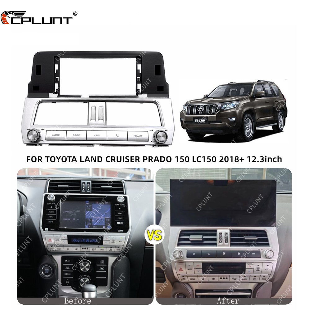 Car DVD Player Frame For TOYOTA LAND CRUISER PRADO 150 LC150 2018+ 12.3inch Android radio Farme stereo