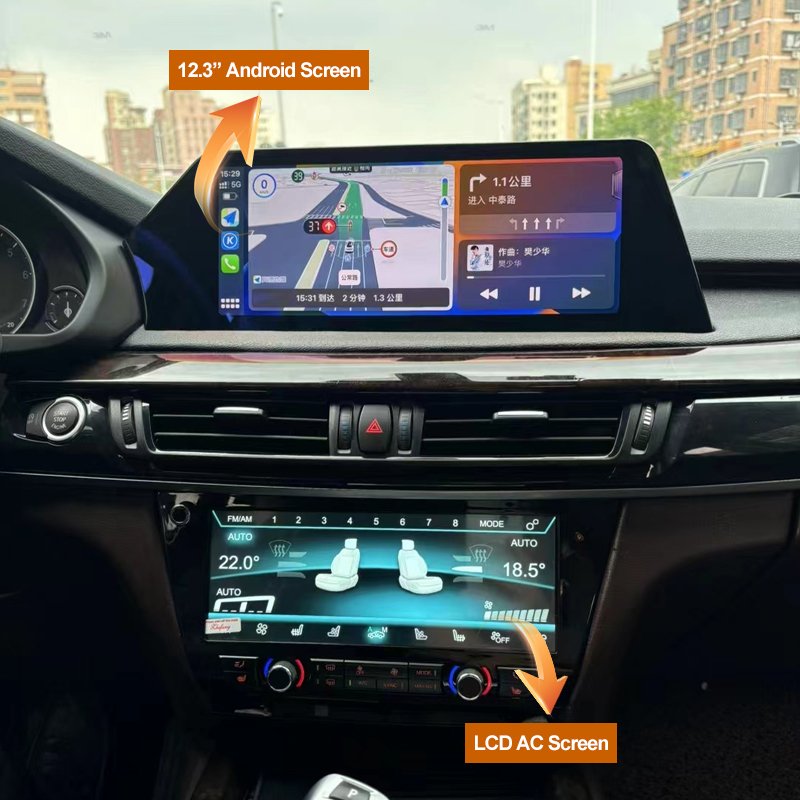 12.3 Inch Android Car dvd player touch screen radio gps navigation carplay For Bmw X5 F15 X6 F16 2014-2017