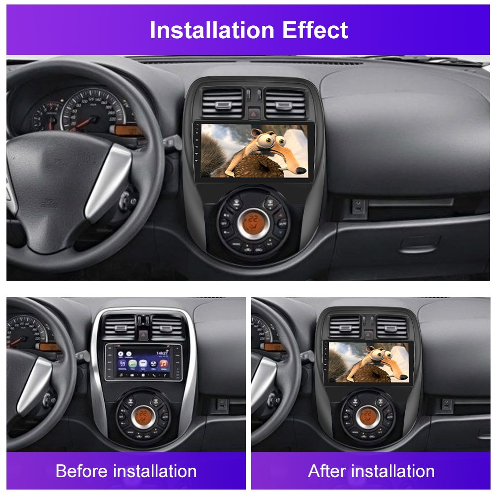Podofo 2 Din 9 Inch Android Car Radio Carplay Android Auto GPS RDS HIFI with AHD Camera For Nissan Micra 2010-2017 Wholesale
