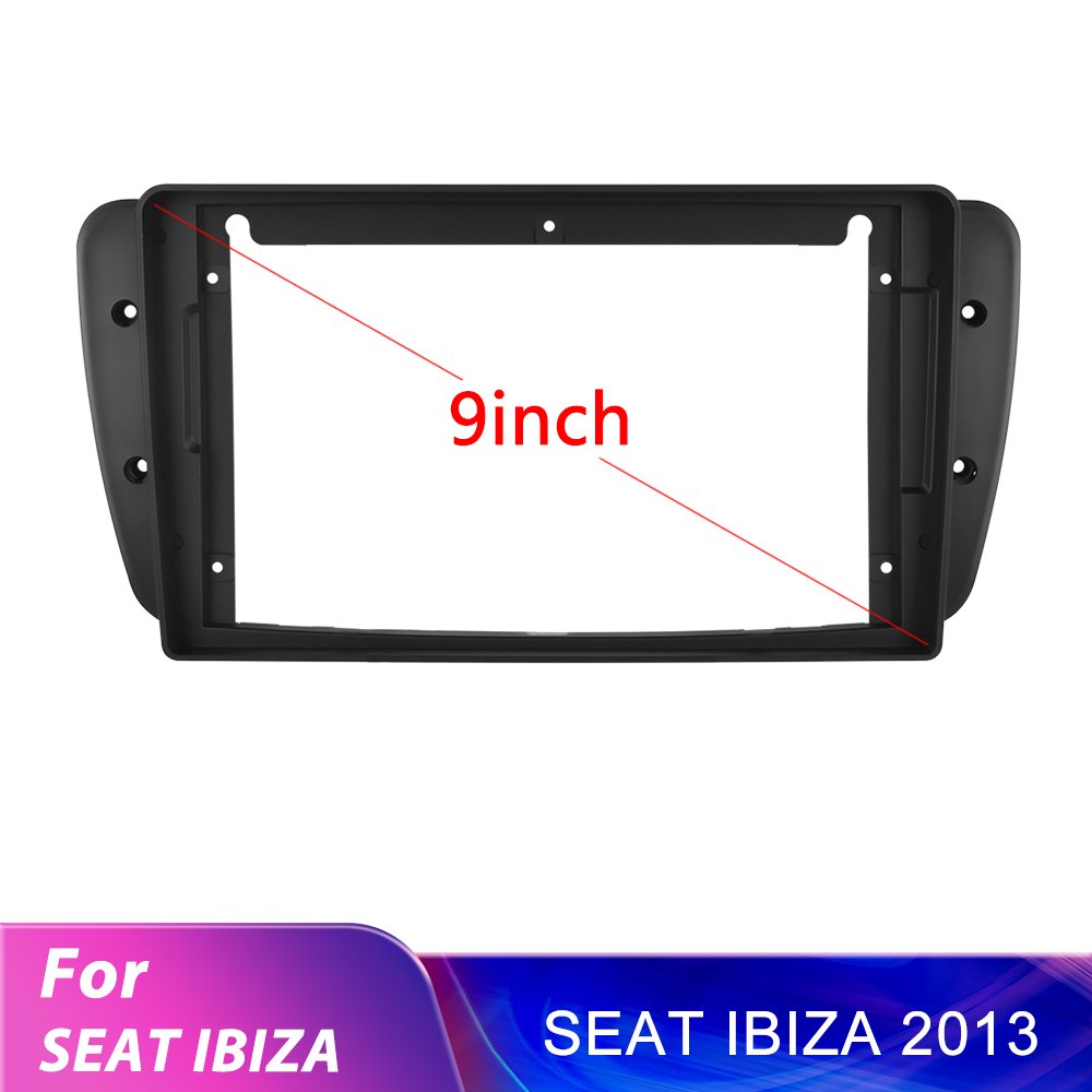 Podofo 9'' Dedicated Car Radio Frame ABS Plastic Bracket Panel Cover Trim 2 Din For SEAT IBIZA 2013
