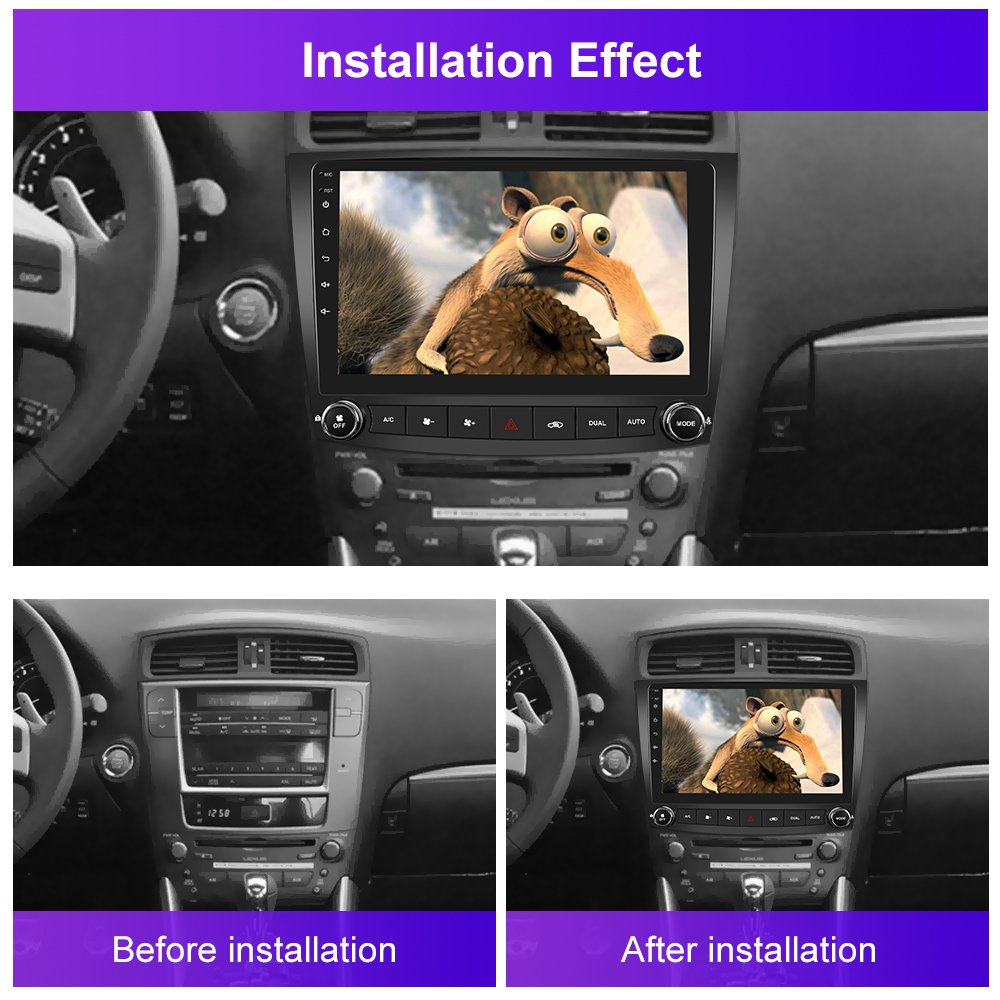 (USA Stock) Podofo 10.1'' Android Car Radio Carplay Android Auto GPS RDS HIFI Support AHD Camera For Lexus IS250 2006-2010