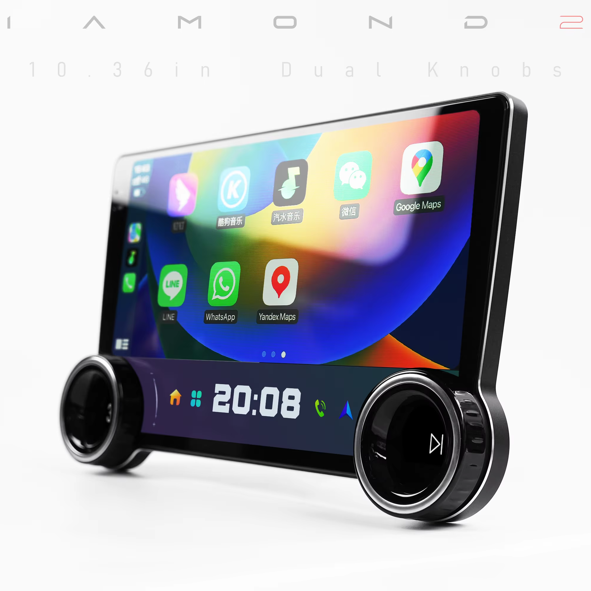 Wireless Car play Diamond Two Knobs 10.1 inch Android Center Control System Car Radio Stereo DVD Player GPS infotainment system