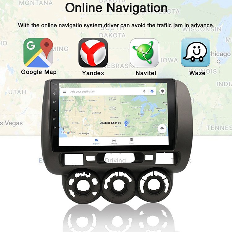 Android Autoradio Navigation System 2 Din Car Dvd Player Touch Screen Radio Stereo For Honda Fit RHD MT 2004 2005 2006 2007 2008