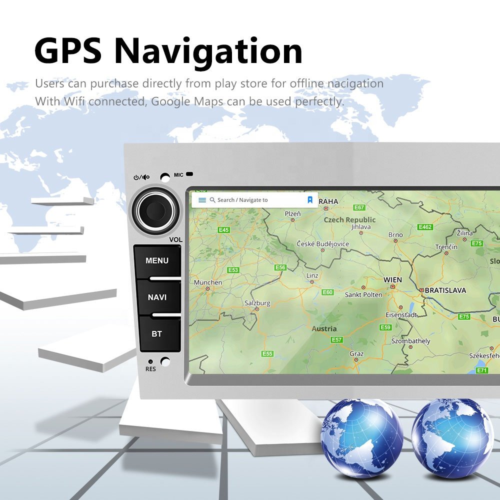 Podofo 2 Din 7" Android 13 Car Radio Video Autoradio GPS Navigation Wifi + CANBUS For Opel/Astra/Antara/Vectra/Corsa/Zafira