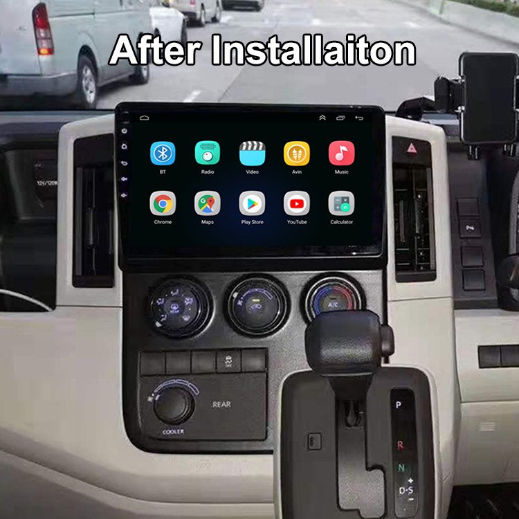 10 Inch Touch Screen Wifi Bluetooth Android Auto Carplay Android Car Radio Multimedia Player For 2019 Toyota Hiace RHD