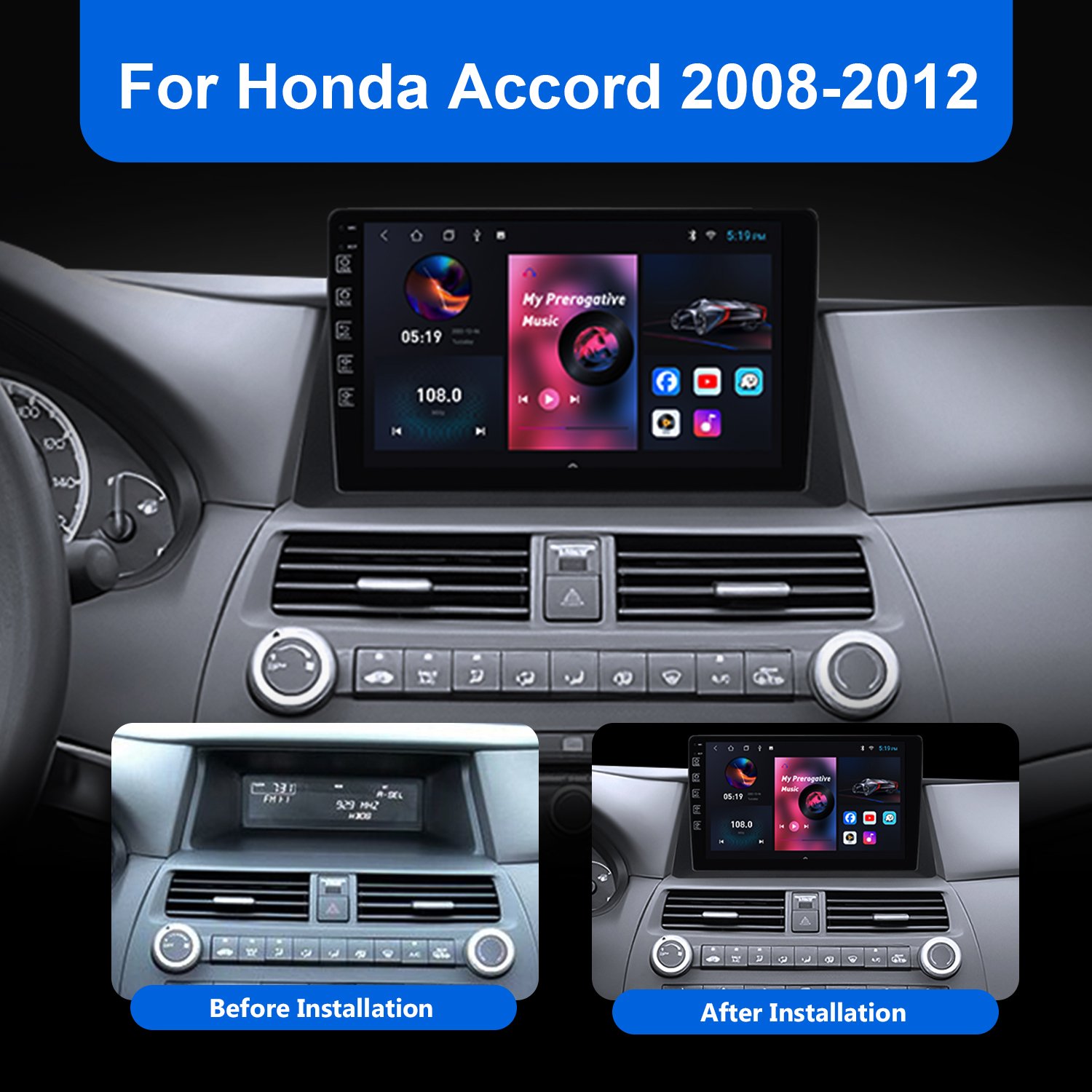 10.1'' 2+16GB 2 Din Android Car stereo Autoradio Car radio 2.5D 2k Screen GPS BT WIFI FM Car Electronic player For Toyota/Nissan