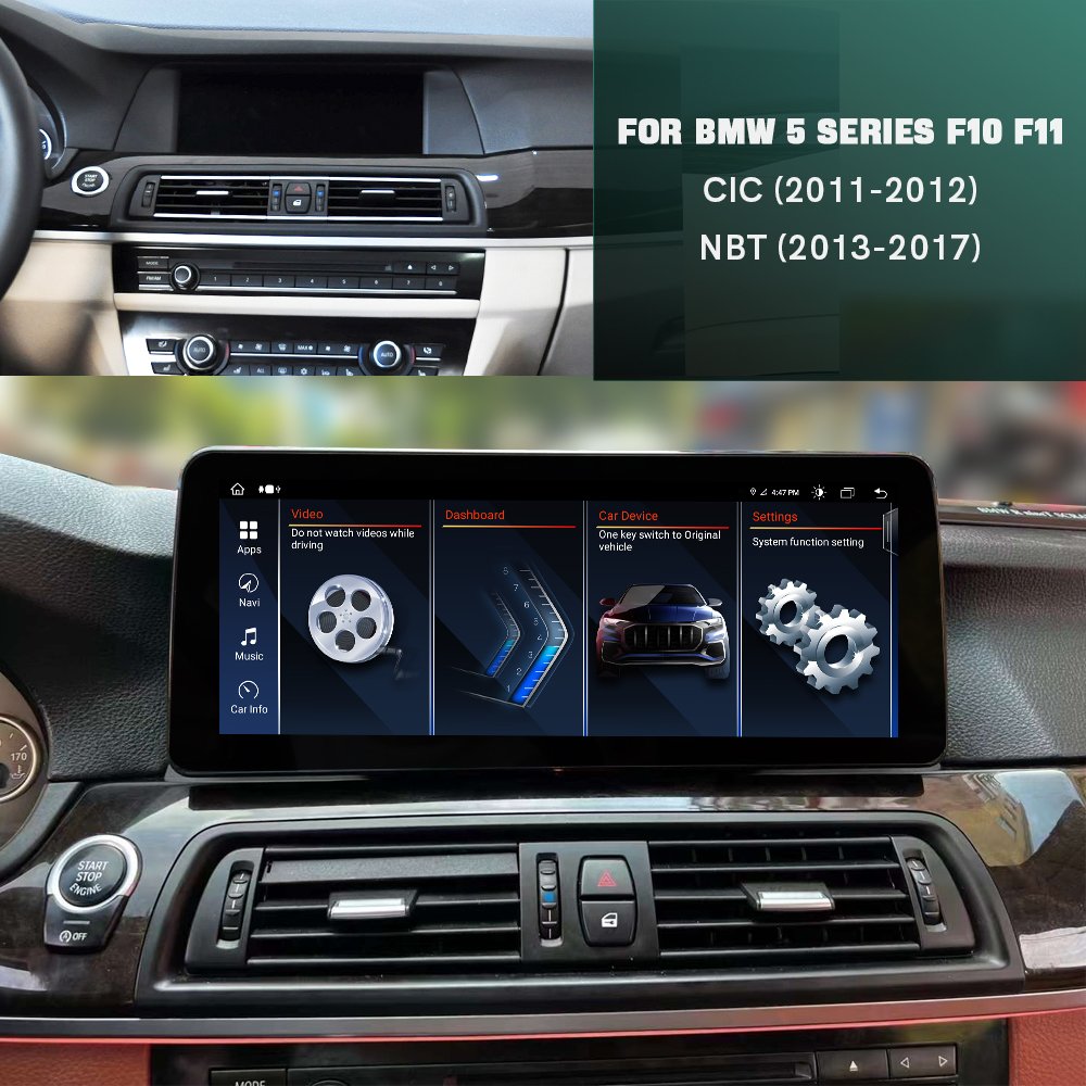 ZLH Android 13 12.3-Inch Touch Screen Carplay Auto Navigation Player For Bmw 5 Series F10 F11 Cic Nbt 2011 - 2017 Gps 4G Radio