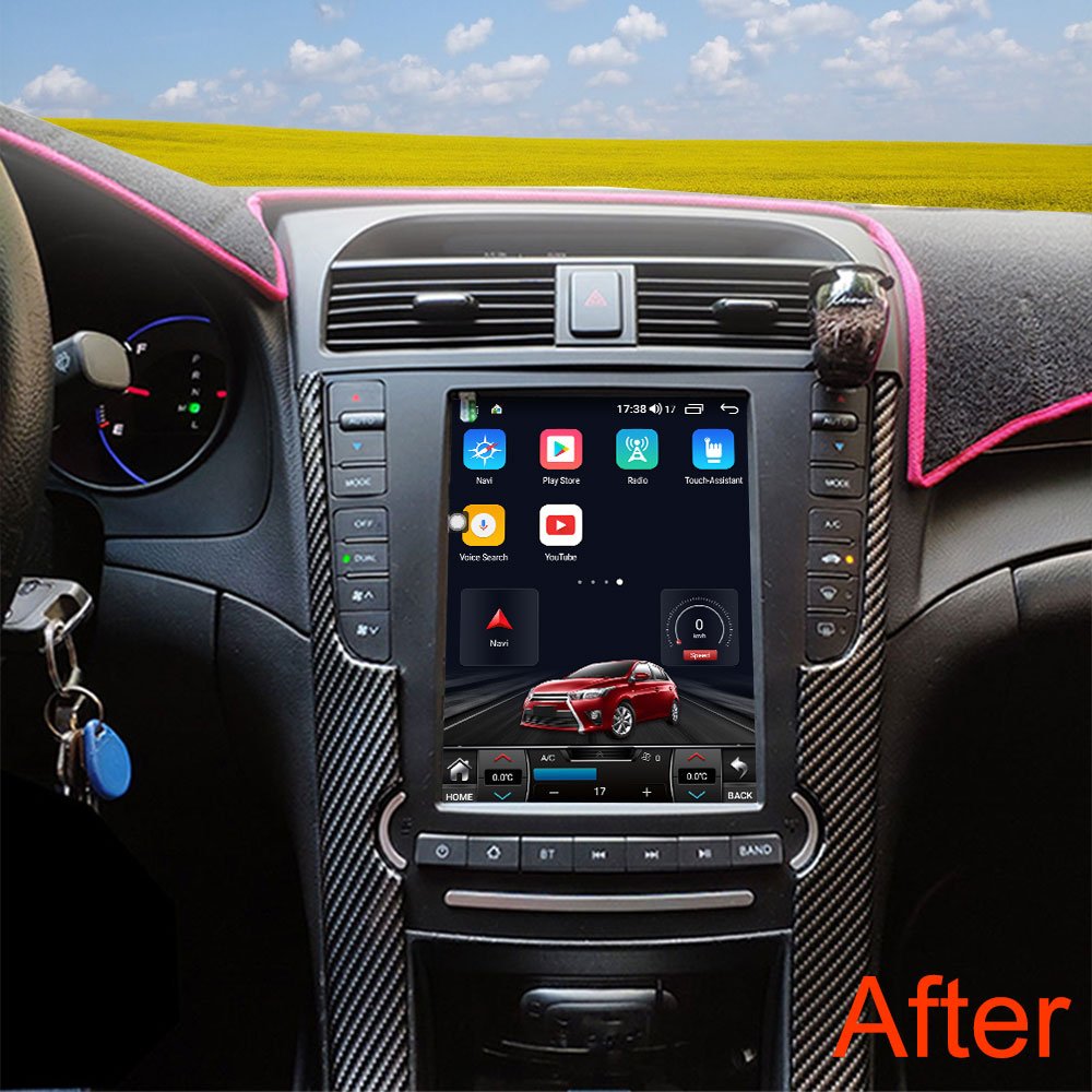 Tesla Vertical Screen Android 12 Car Radio Stereo GPS Navigation DSP Steering Wheel Compatible Acura TL 2004-2008 Touch