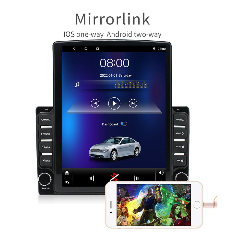 T-esla 9.7 Inch Double Din Car Stereo 2 Din Android Car Radio MP5 Player Autoradio Audio Car DVD Player navigation & gps Carplay