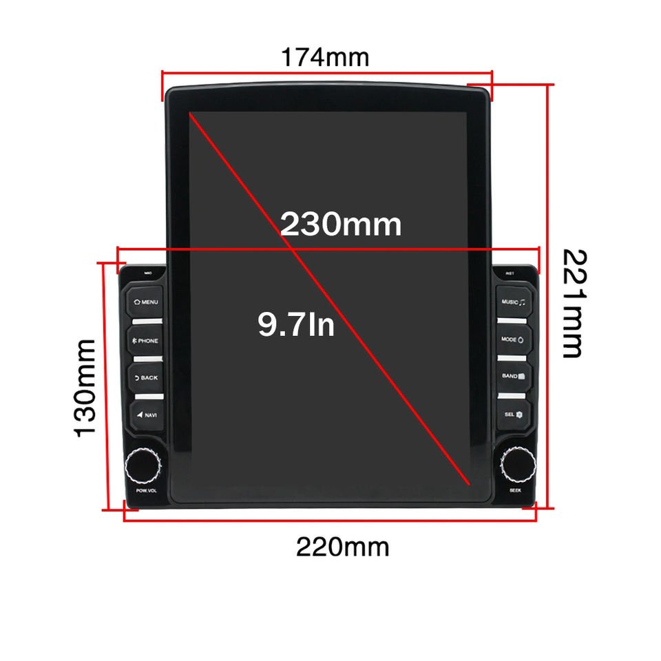 T-esla 9.7 Inch Double Din Car Stereo 2 Din Android Car Radio MP5 Player Autoradio Audio Car DVD Player navigation & gps Carplay
