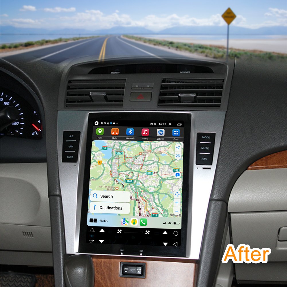 2 din Android gps car radio For Toyota Camry 2008 2009 2010 2011 wireless touch vertical screen rear cameras multimedia player