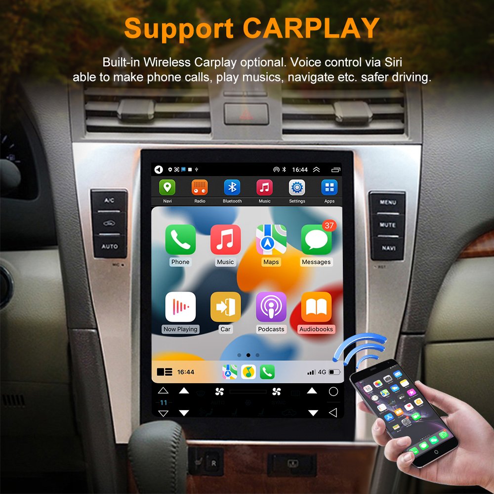 2 din Android gps car radio For Toyota Camry 2008 2009 2010 2011 wireless touch vertical screen rear cameras multimedia player