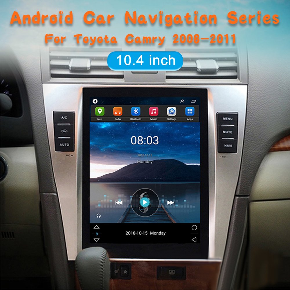 2 din Android gps car radio For Toyota Camry 2008 2009 2010 2011 wireless touch vertical screen rear cameras multimedia player