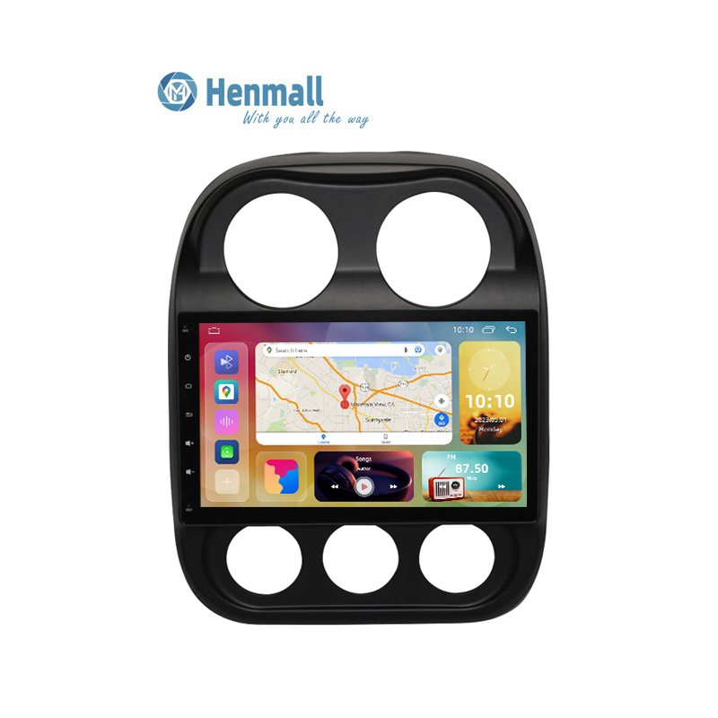 HD multimedia 10.1 inch car audio android navigation WIFI BT Car DVD player for Jeep Compass Patriot 2010-2016