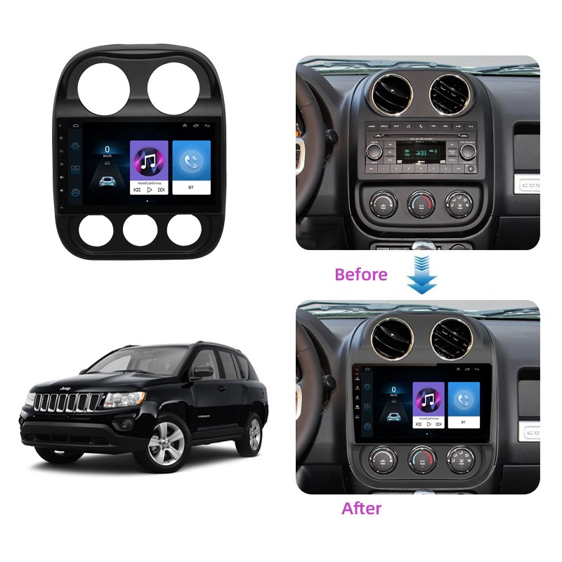 HD multimedia 10.1 inch car audio android navigation WIFI BT Car DVD player for Jeep Compass Patriot 2010-2016