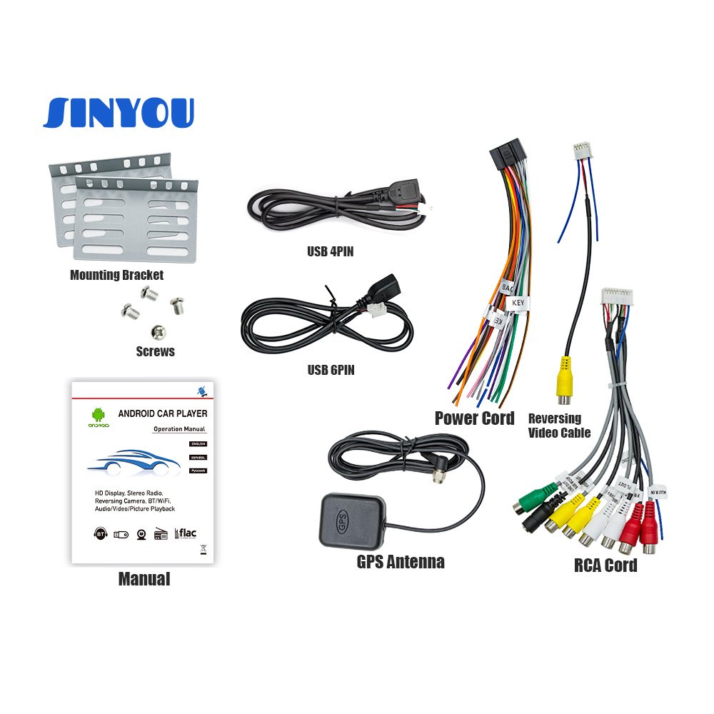 2 Din 1+32/2+64GB Android Car Radio Car Stereo 9" 2.5D Touch Screen CarPlay & Android Auto GPS WIFI Hifi Audio FM RDS BT