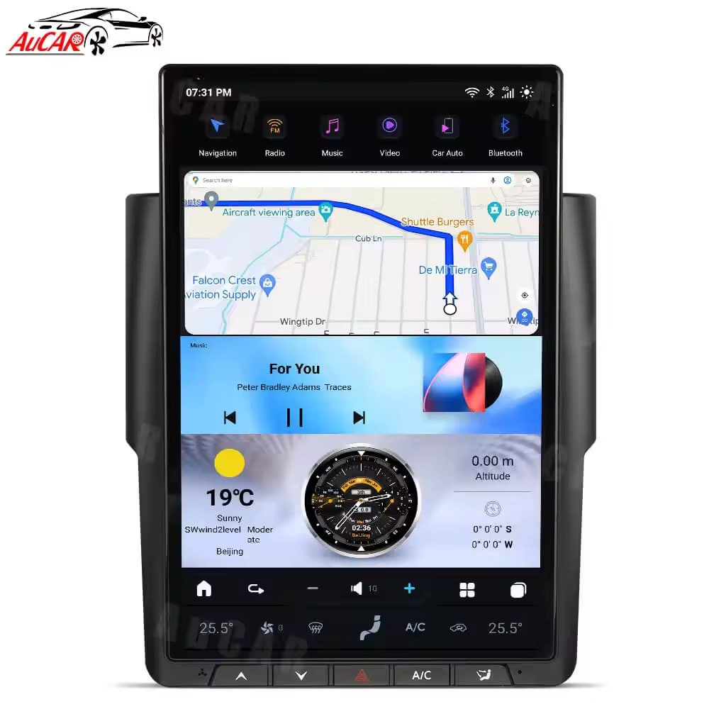 AuCar 14.4" Latest Tesla Screen Android 13 Car Radio Multimedia Player Car Stereo Video GPS Navigation For Dodge RAM 2013-2018