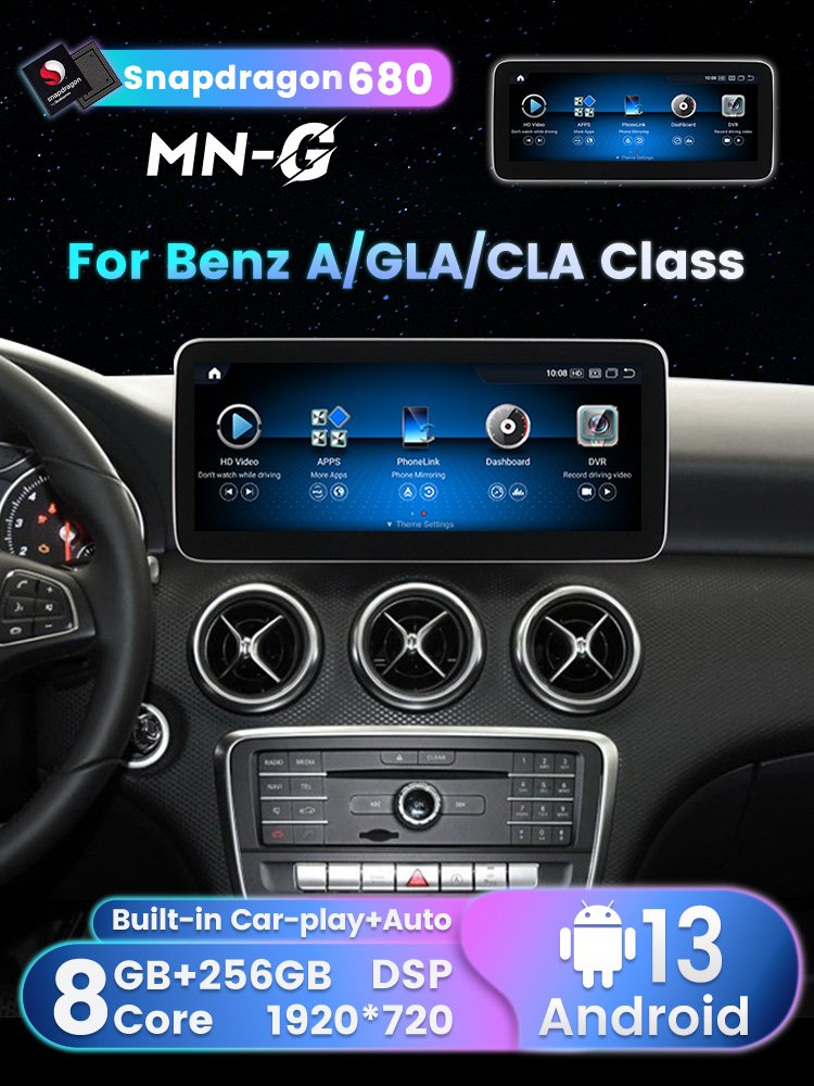 MEKEDE 8+256G Android 13 Snapdragon 662 Car Video For Benz A-GLA-CLA CLASS W176 SL Class R231 2011-2018 car stereo android