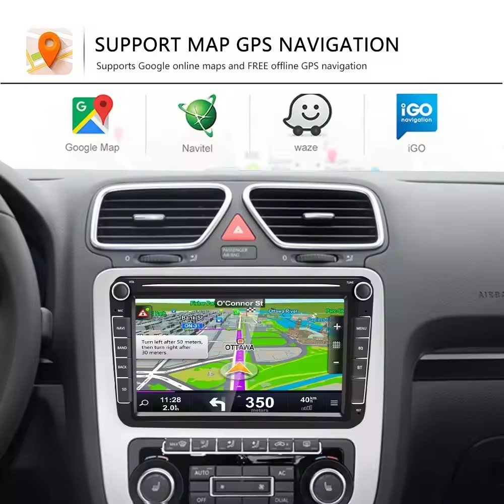 Navigation android 2din IPS 1280 * 720 4core 8core 8-inch android car dvd player, applicable to VW BT stereo
