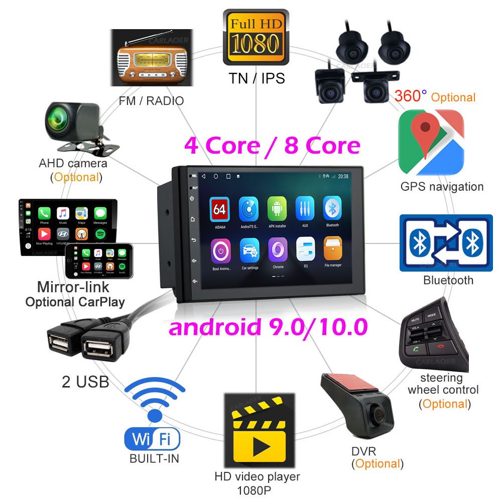 Universal IPS Screen 7 Inch 2din Gps Smart Android Head Unit Car video 2 Din Car Dvd Player