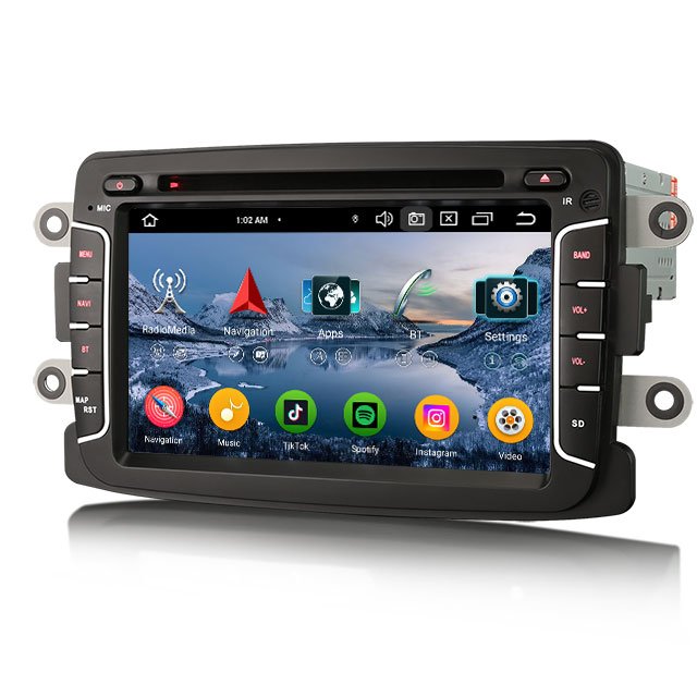 Erisin ES6729D Octa-Core Android 13.0 DSP CarPlay Auto GPS DAB TPMS IPS Car dvd player for Renault Dacia Duster Car Radio BT5.0