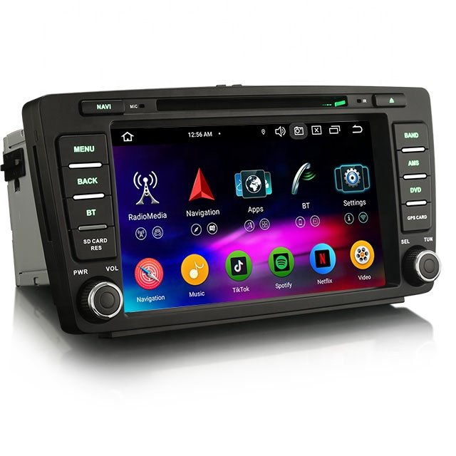 ES6726S Android 13.0 OS Car GPS for Skoda Octavia Rapid Spaceback Yeti Carplay Auto Radio Multimedia Car Dvd Player