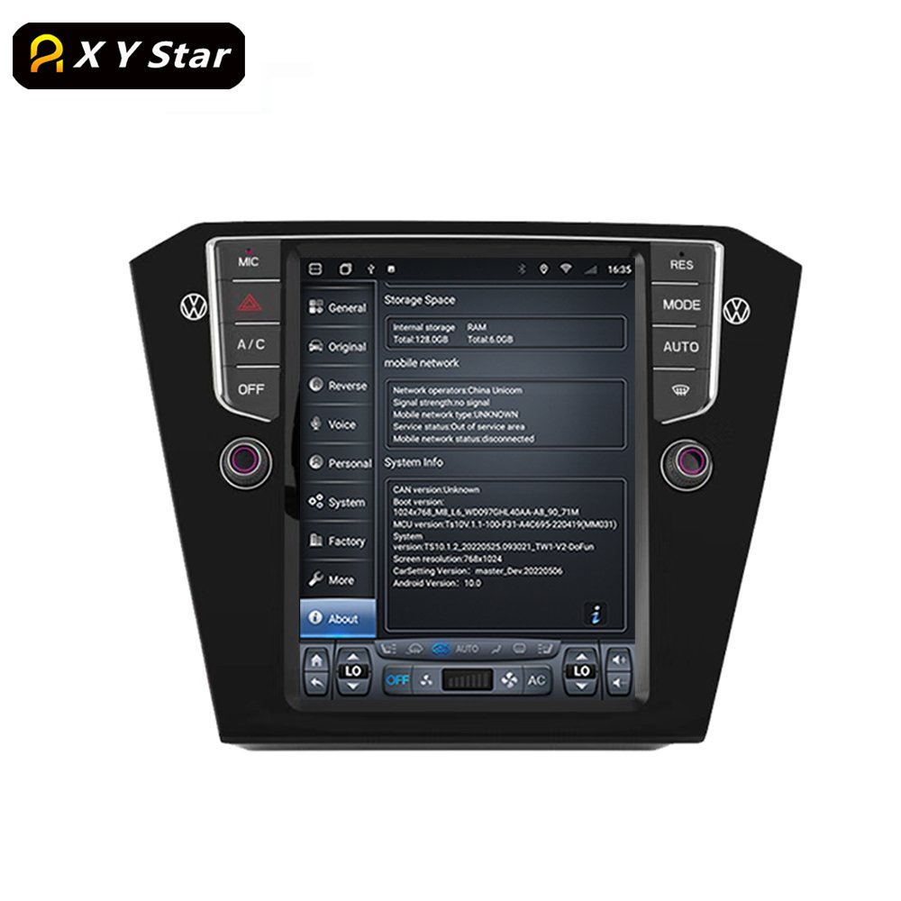 XYstar Tesla Style 10.4 Inch Android Gps Navigation Stereo Car Video Car Dvd Player For VW Passat b8 2016