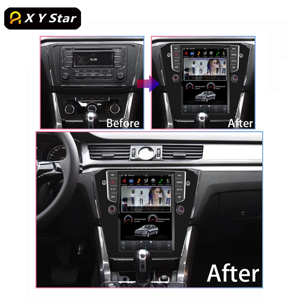 XYstar Tesla Style 10.4 Inch Android Gps Navigation Stereo Car Video Car Dvd Player For VW Passat b8 2016