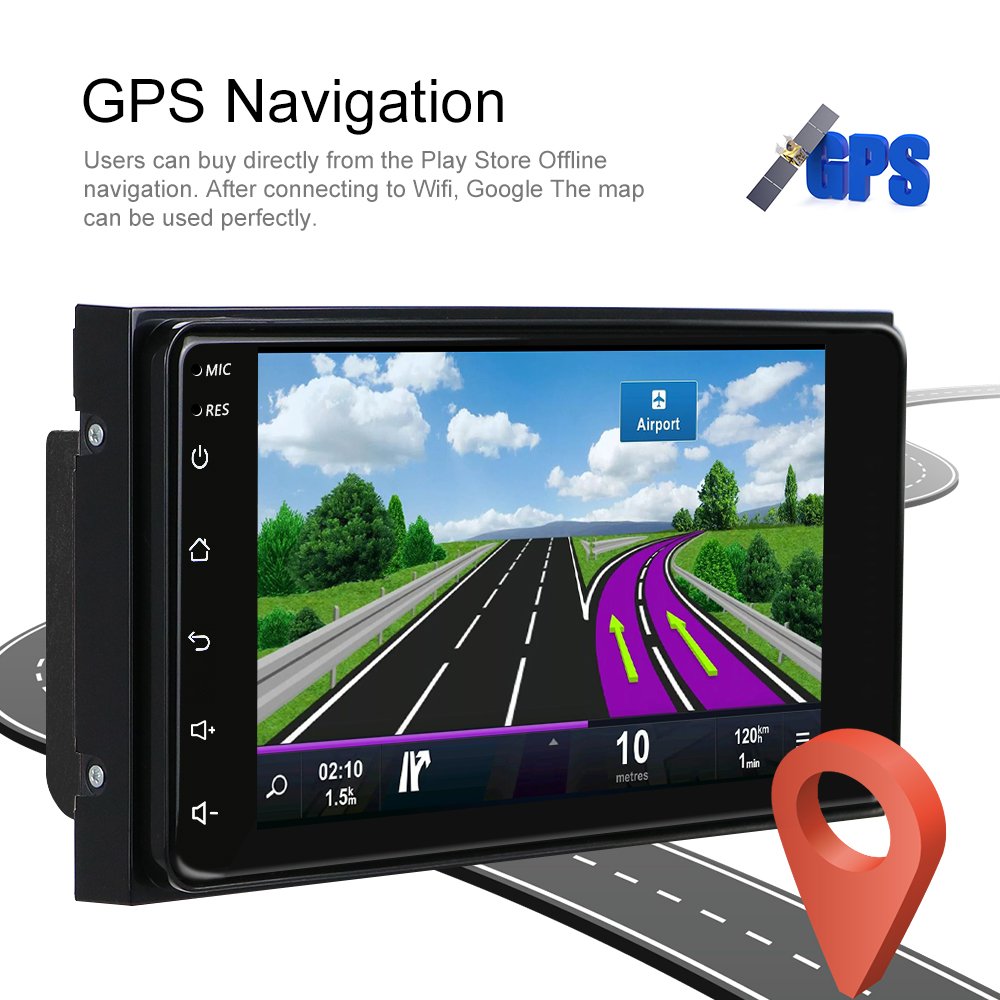Podofo 7'' Android Car Radio Autoradio Car Stereo CarPlay & Android Auto GPS WIFI BT FM RDS Hifi Audio For Toyota Corolla