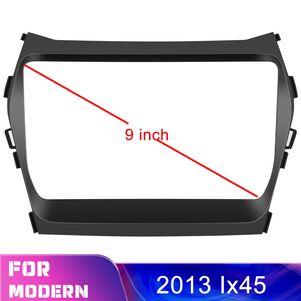 Podofo 9'' Dedicated Car Radio Frame ABS Plastic Bracket Panel Cover Trim For Hyundai Santa/IX45 2013