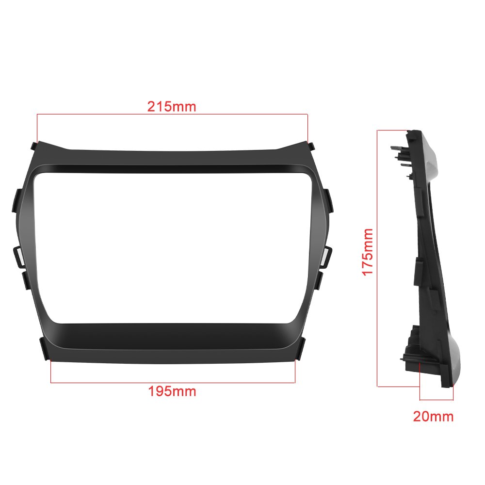 Podofo 9'' Dedicated Car Radio Frame ABS Plastic Bracket Panel Cover Trim For Hyundai Santa/IX45 2013