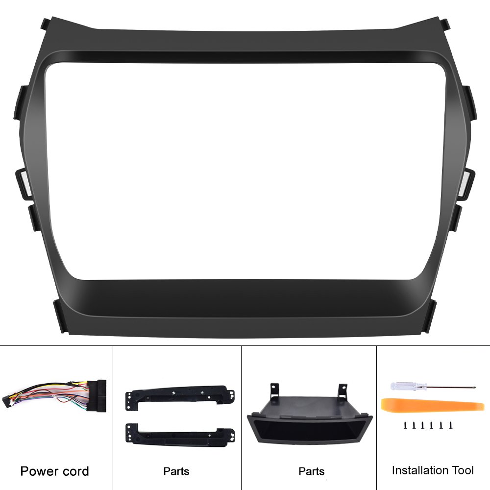 Podofo 9'' Dedicated Car Radio Frame ABS Plastic Bracket Panel Cover Trim For Hyundai Santa/IX45 2013