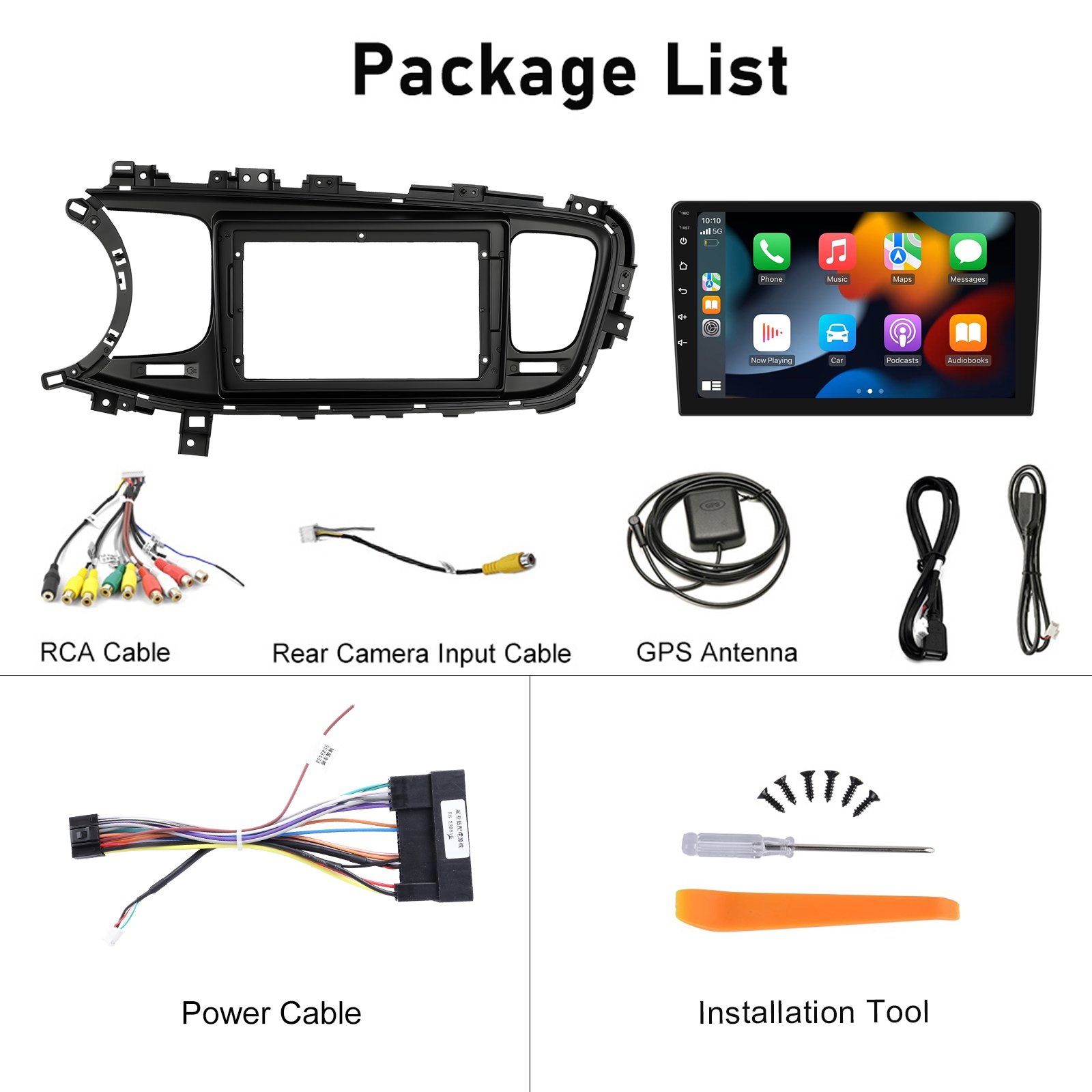 Podofo Double Din 9Inch Android 13 Car Stereo Car Radio Carplay Android Auto for KIA K5(left-hand drive)2013-2015 GPS RDS HIFI