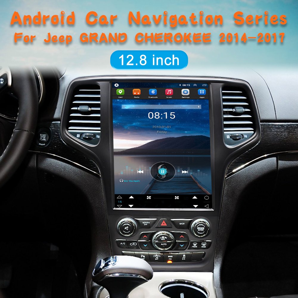 12.8 Inch Touch Screen Android Car DVD Player with GPS Navigator Multimedia for Jeep Grand Cherokee 2014-2017 Auto Supported
