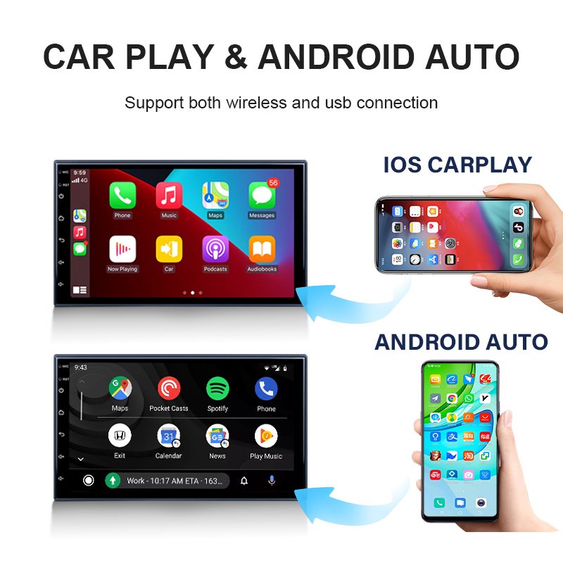 Hot Sale Car Radio Player 2 Din With Android Auto Car play Universal 7" Video Multimedia Player Car DVD Player