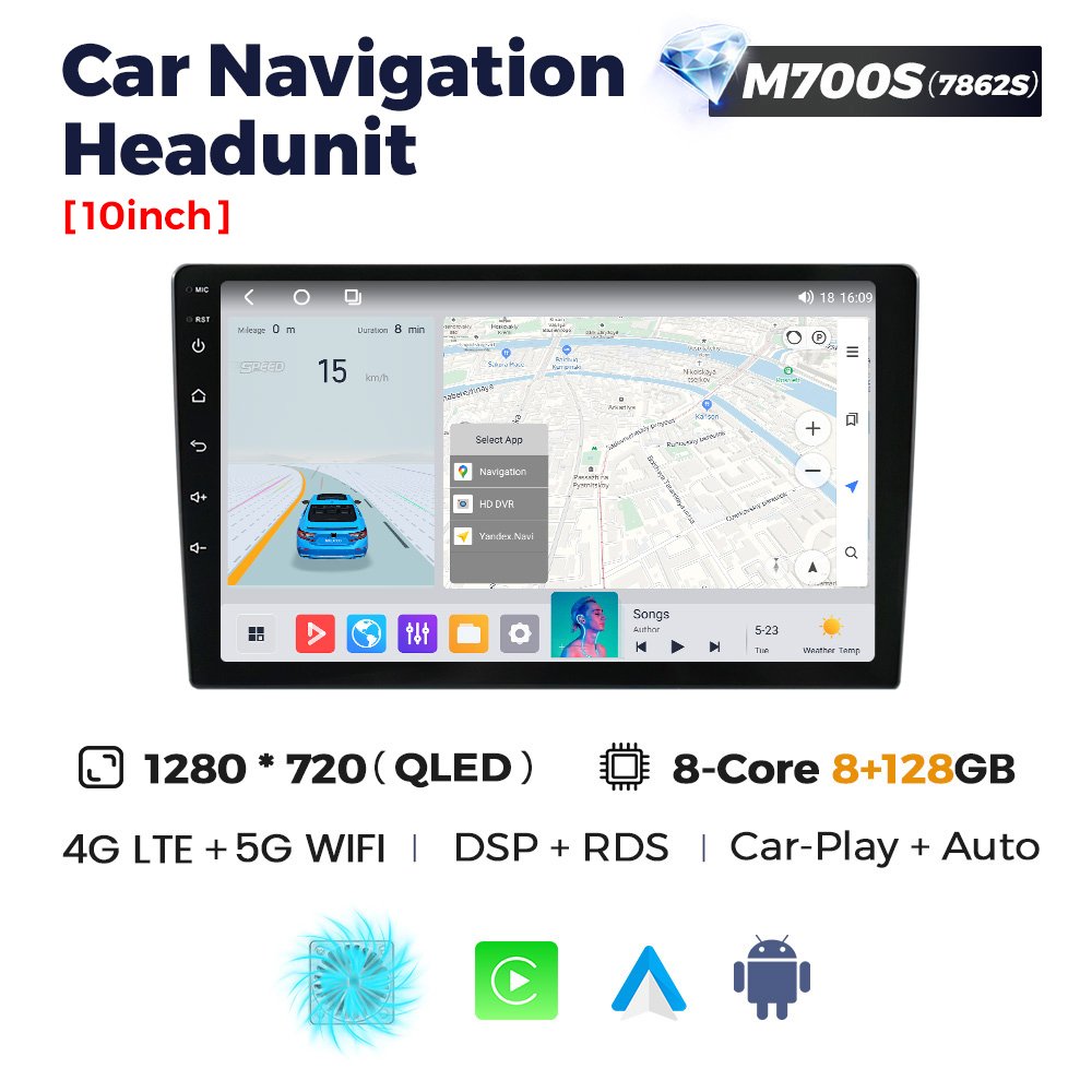 Navifly Hot sell MS FYT7862 9863 Newest android car stereo for 9/10inch Host Device All Model Universal headunit with car play
