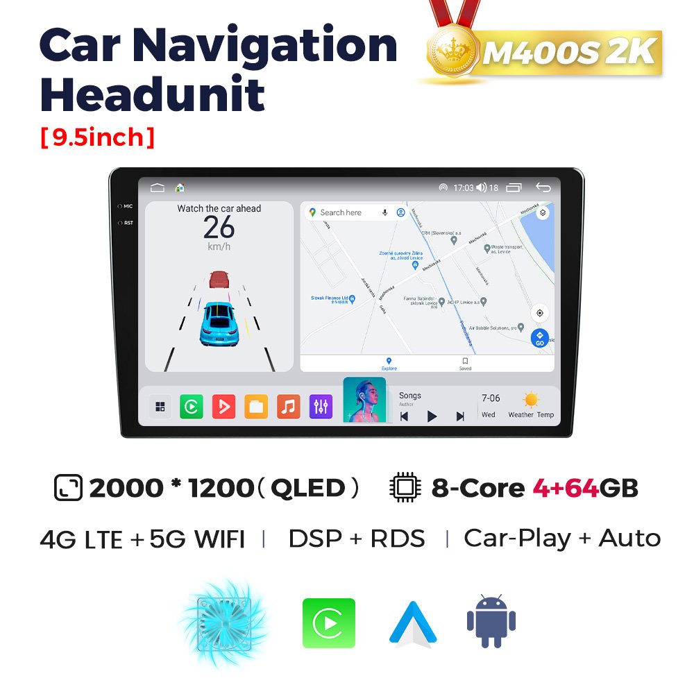 Navifly Hot sell MS FYT7862 9863 Newest android car stereo for 9/10inch Host Device All Model Universal headunit with car play