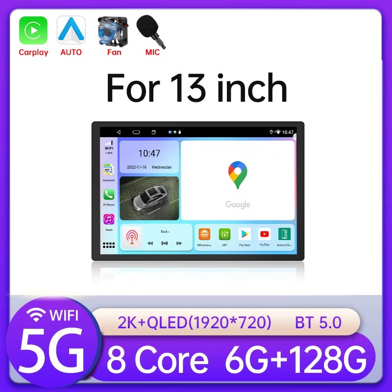 Car touch screen radio Universal car dvd radio android player 2k android car Octa core radio de coche android